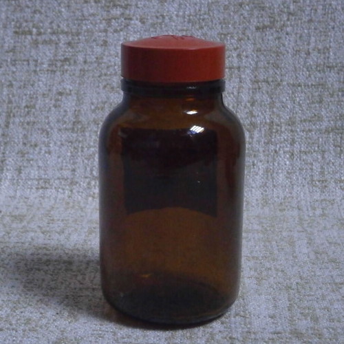 Pharmacy bottle used vintage German Bayer Leverkusen 1950s amber color