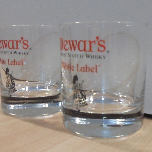 Dewar's Scotch Whisky set of two promotional glasses used