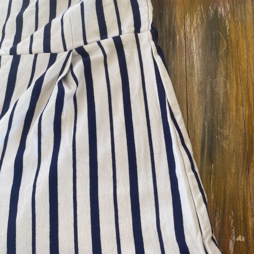 Bershka Viscose Bodysuit Like New, White and Blue, Size M