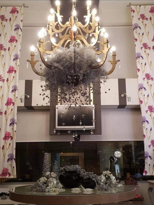 Large chandelier without black decorations, functional