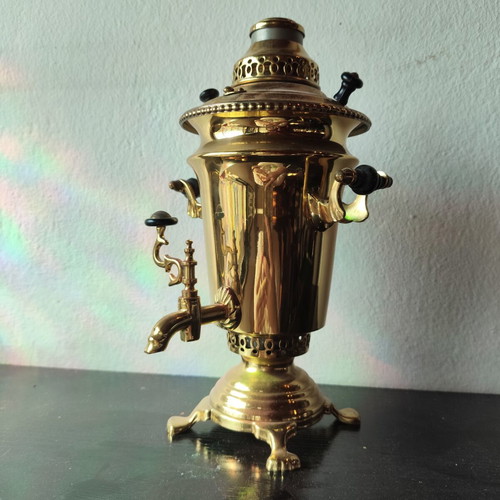 Soviet decorative samovar vintage metal with base stamp used