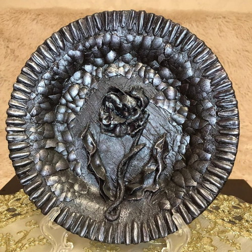 Decorative plate Roza new with gift stand