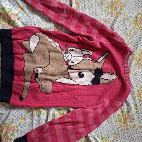 H&M kids knitted sweater used with deer and bunny (4-6 years)