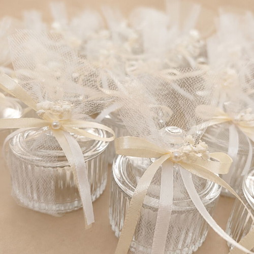 Crystal bomboniere candy dish for wedding or baptism