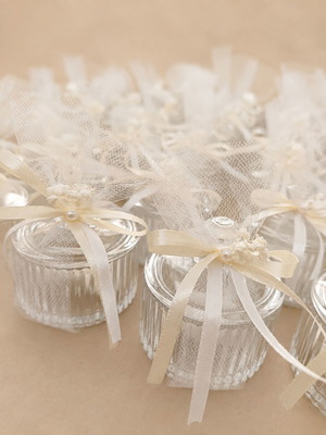 Crystal bomboniere candy dish for wedding or baptism