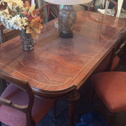 Louis XVI style dining set with table, 8 chairs and buffet, like new