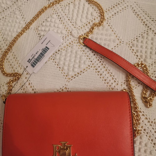 Ralph Lauren crossbody bag, orange leather, new with tag