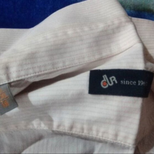 Dur men's striped dress shirt XXL like new, white and pink