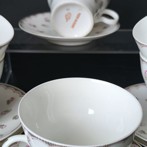 Russian LFZ tea set like new, 6 cups and saucers, porcelain 1970