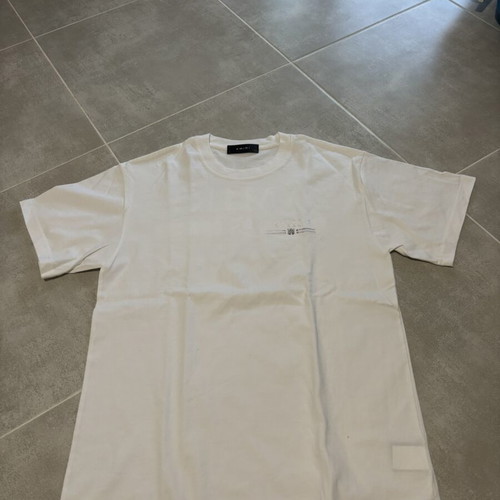 Amiri white t shirt with front and back print, new, size M