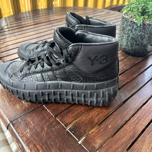 Y3 leather boots, black, size 44