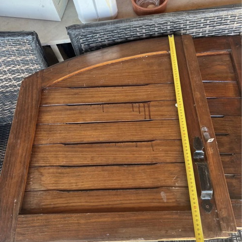 Wooden window shutters set of 3 with new screens, like new, brown