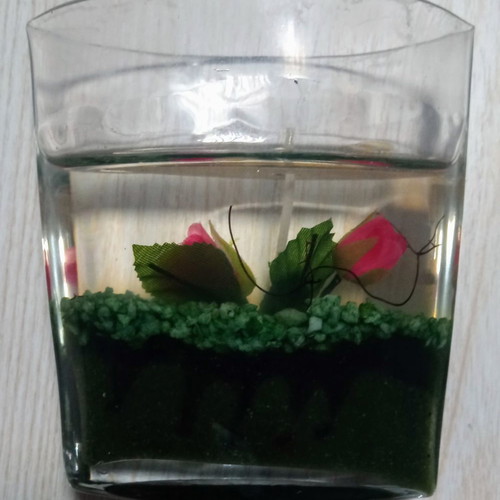 Decorative candle new with flowers transparent gel