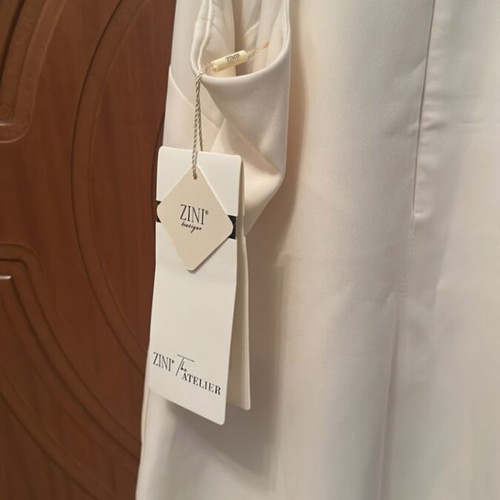 Zini Atelier White Dress with Pearls like new