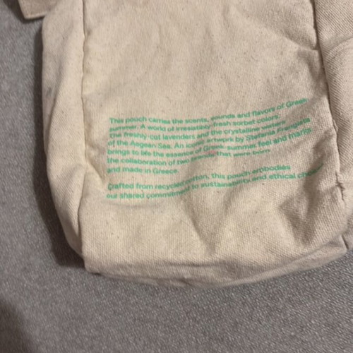 Stefania Frangista toiletry bag new beige with green