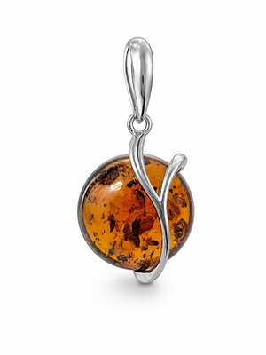 Amber pendant with Silver 925, handmade from natural Baltic amber