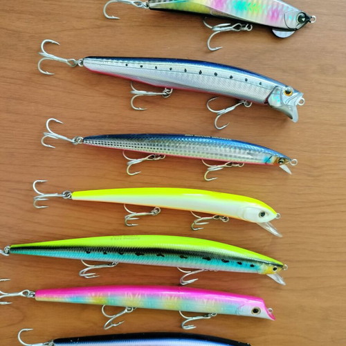 Artificial fishing lures used, various models including Ima Barbarossa and Molix Audace