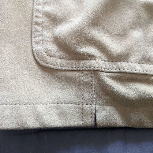 Rococo vintage men's leather jacket used, beige, size 50