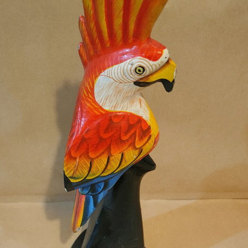 Wooden decorative parrot used
