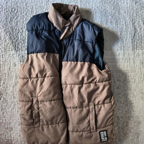 Sinsay sleeveless padded vest 146 cm, new, beige and blue