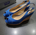Samsonite Bahia Double Cover Crust Blue Suede Platform Sandals size 41 like new
