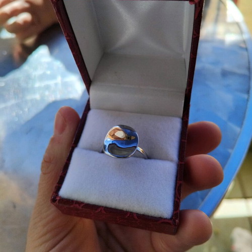 Silver ring like new, size 54