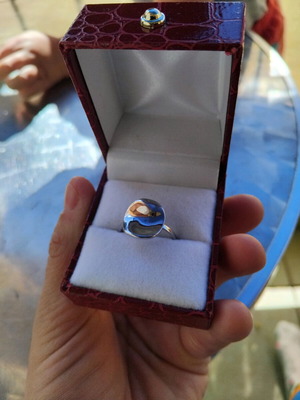 Silver ring like new, size 54