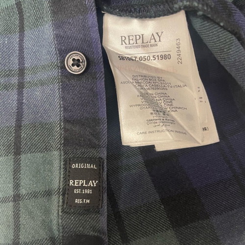 Replay kids' checked shirt used, size 122 cm, 6 years