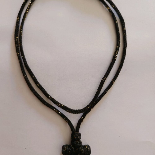 Knitted cross handmade black and gold new