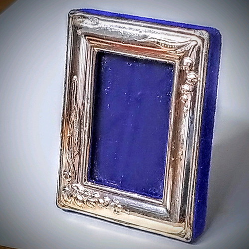 Silver frame used, very small 5.2 x 6.7 cm