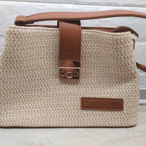 Sandra Fellini summer hand bag new, small straw