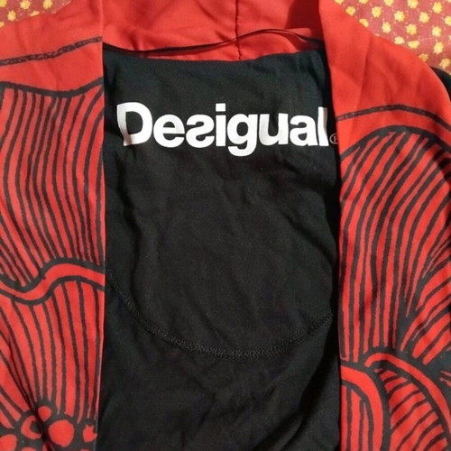 Desigual thin cardigan new, black and red, size M