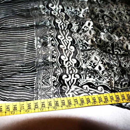 Siam Silk Black Batik Scarf 1.5x0.45m New