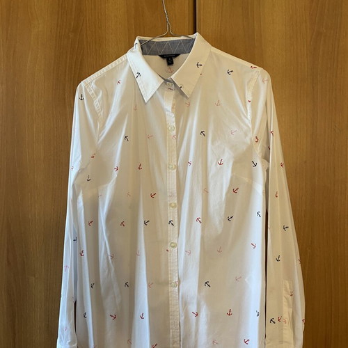 Nautica women's shirt new, cotton, anchor print, size S
