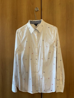 Nautica women's shirt new, cotton, anchor print, size S