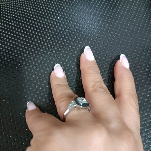 Silver ring 925 with zircon stones and sequins, size 56, new