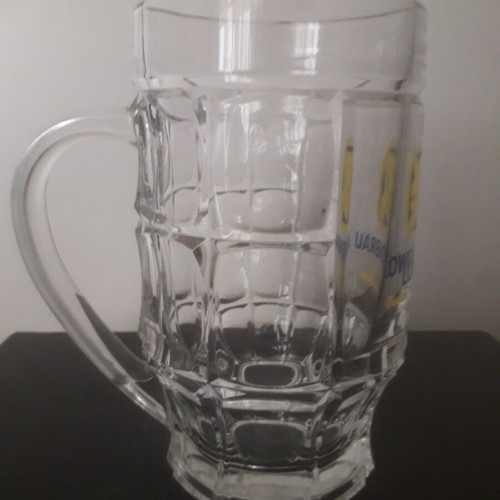 Lowenbrau 0.5 beer mug used, worn logo