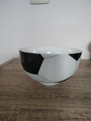 Porcelain Football Ball Bowl like new, diameter 12.7 cm, Swan K's Branch