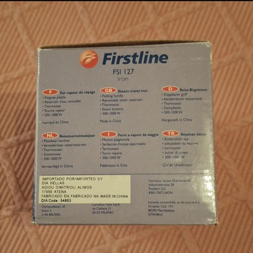 Firstline travel steam iron