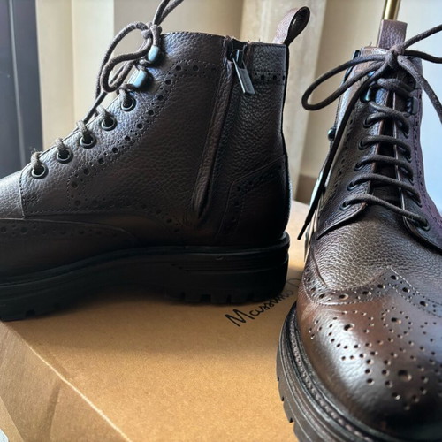 Oxford leather boots new brown Massimo Dutti