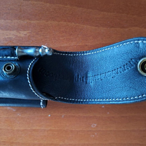 French knife new with leather case and sharpening steel