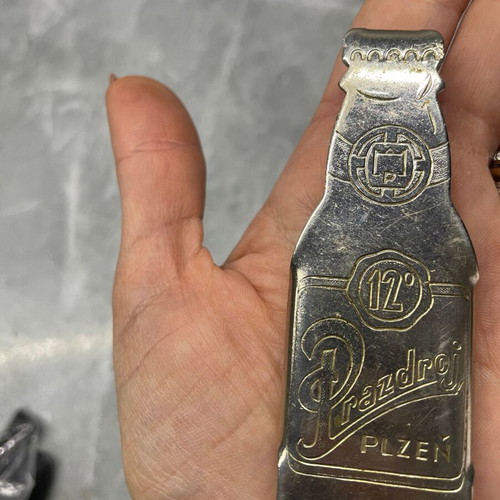 Vintage Czech stainless steel bottle opener used