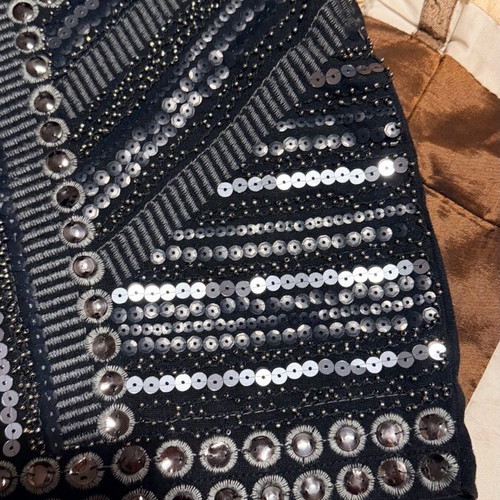 Skirt with sequins and metallic details new, size M, black