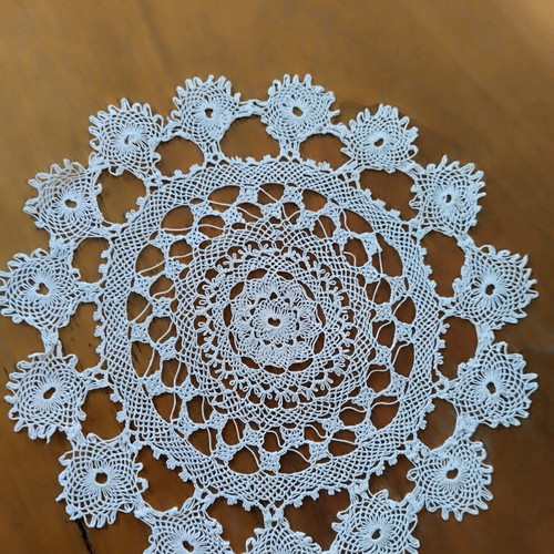 Handmade Traditional Needle Lace White Doily