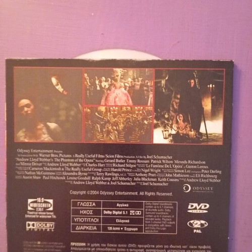 The Phantom of the Opera DVD like new with subtitles
