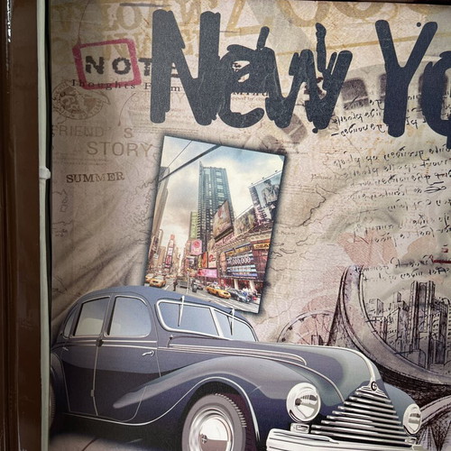 Vintage London and New York canvas art set of 2, like new
