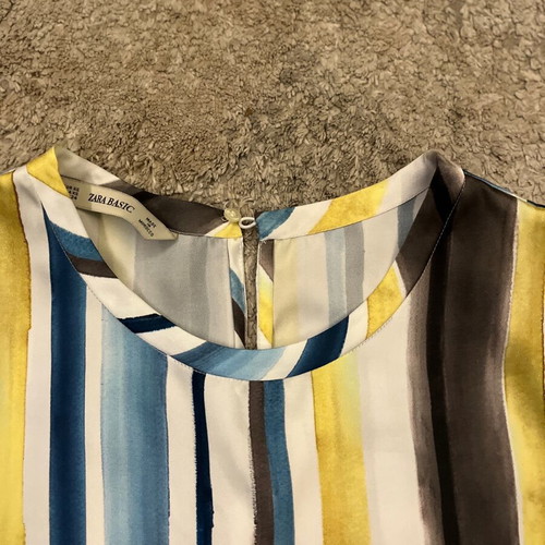 Zara blouse multicolored, size XS, like new, cropped with 3/4 sleeves