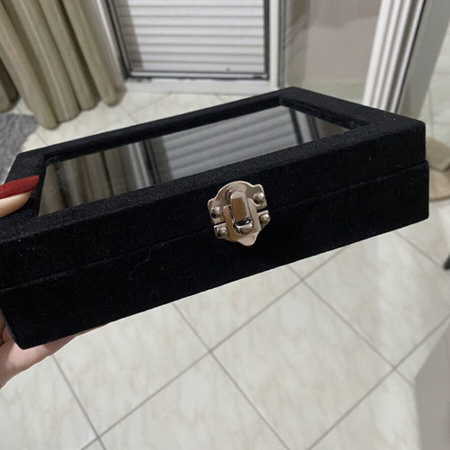 Black velvet jewelry box