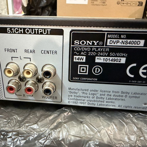 Sony DVP-NS400D DVD Player used with remote control