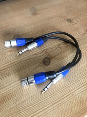 Balanced male jack to balanced female XLR audio cables like new